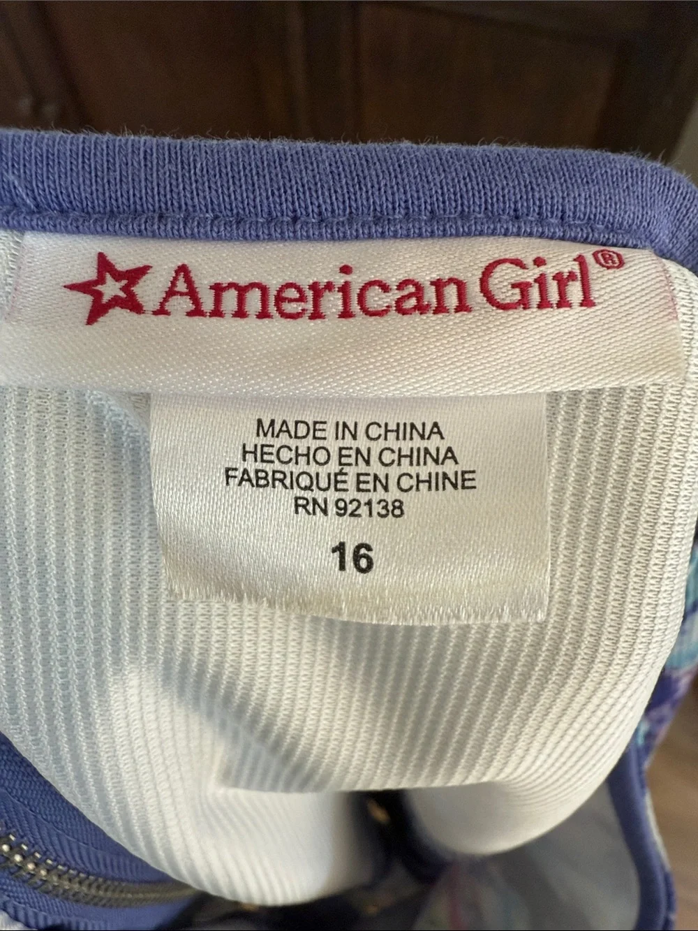 American Girl Purple Floral Panel Dress size 16